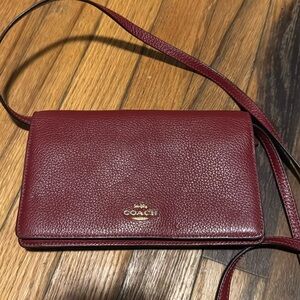COACH Red Crossbody Wallet